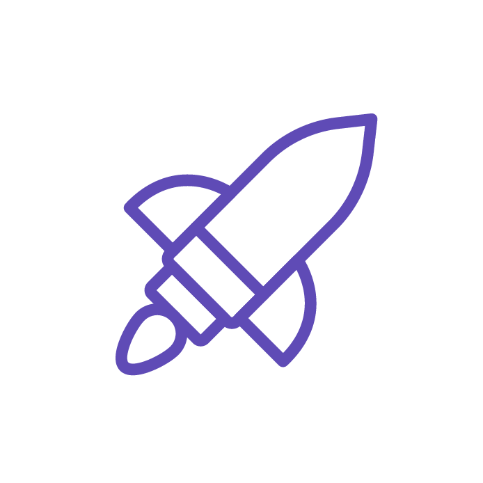 Icon einer Rakete als Symbol für Startup Branding Wels