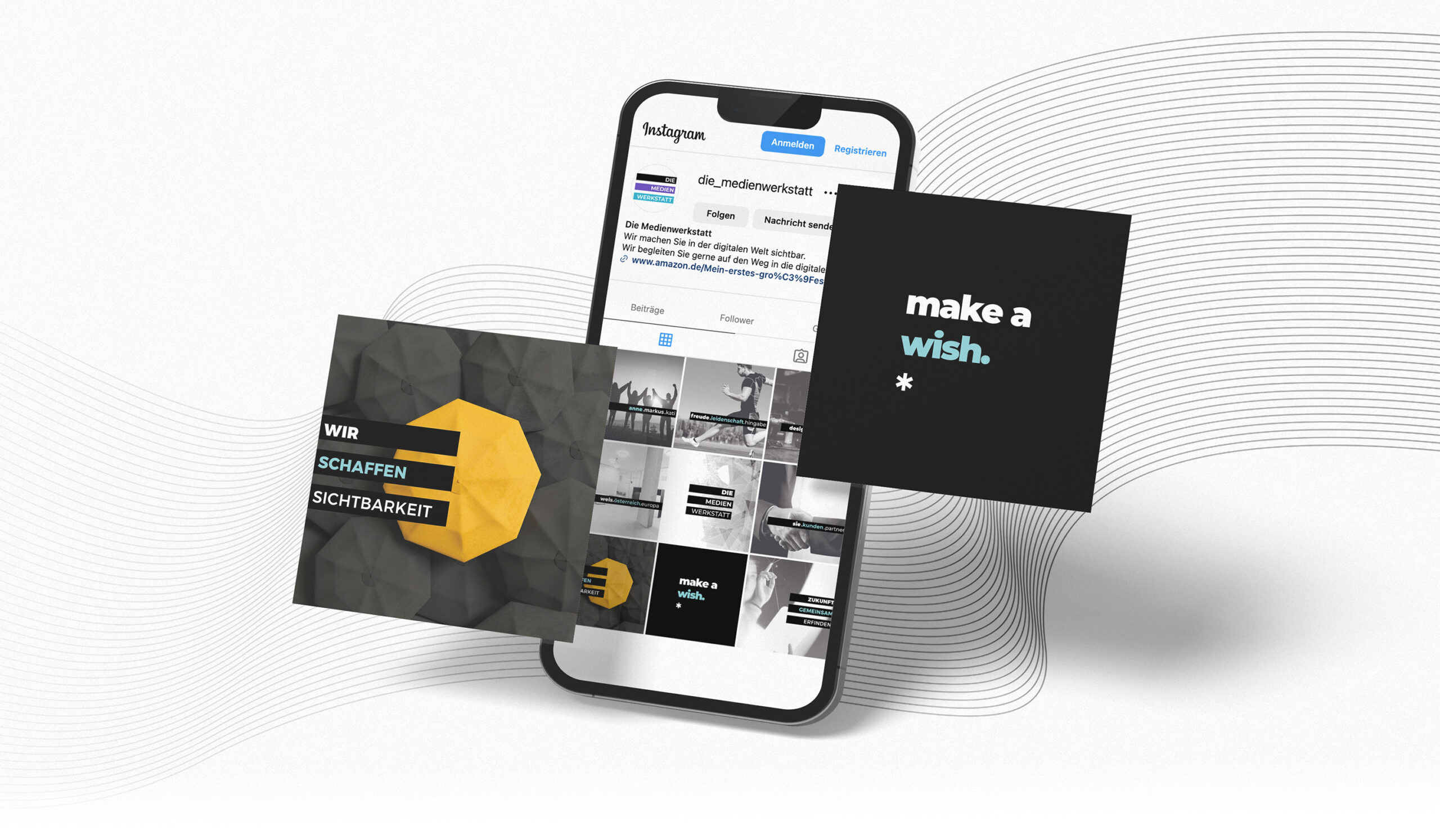 Tablet Mockup mit Die Medienwerkstatt Logo – Webdesign Wels